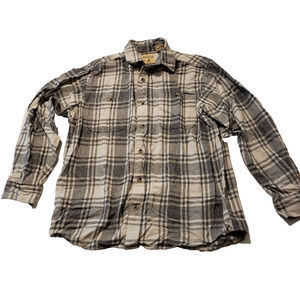 Red Head Brand Co Mens Large Black Plaid Flannel Long Sleeve Button Up Shirt